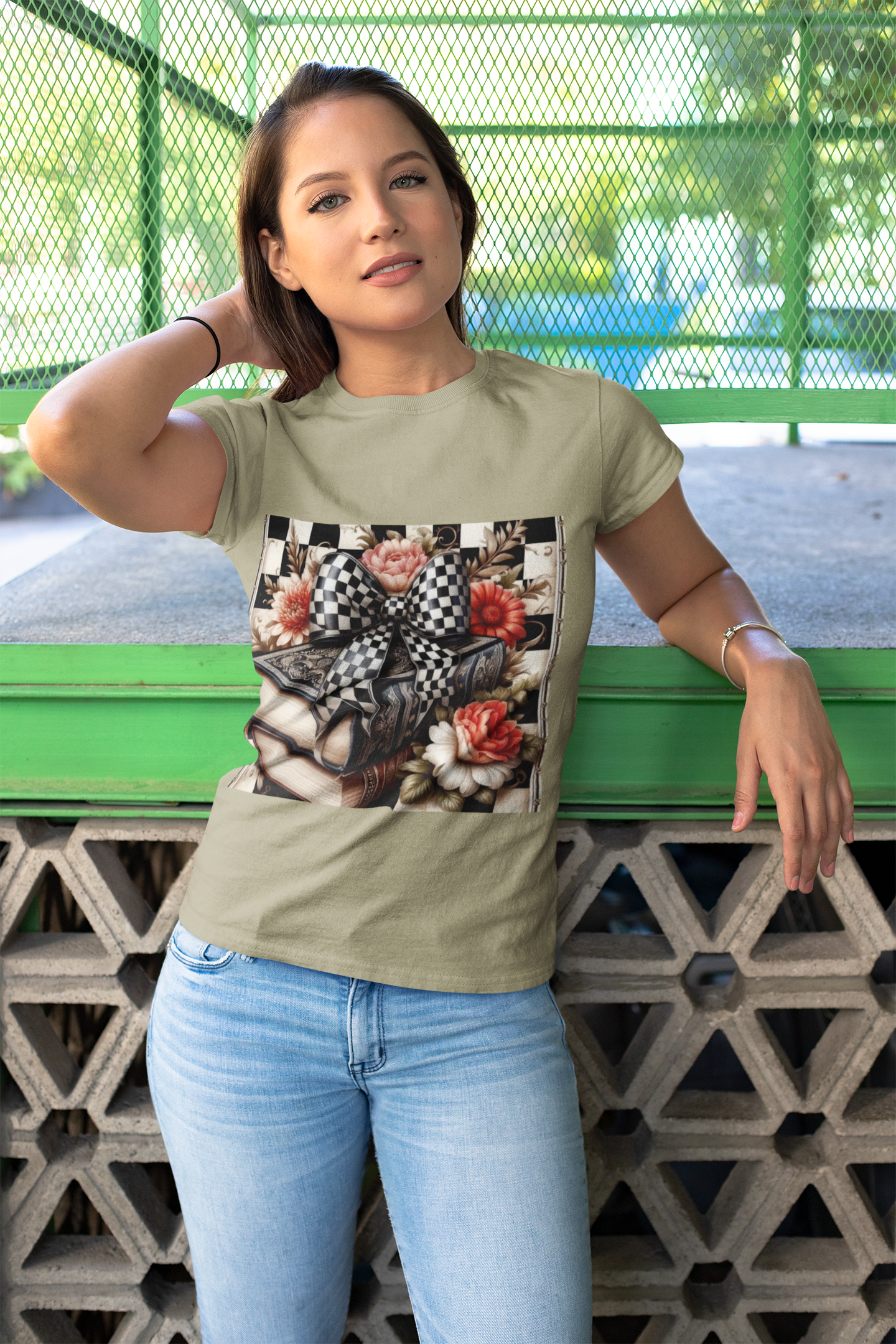Checkered Bow Books Shirt | Floral Book Lover Tee | Cottagecore Reading Shirt | Gift for Readers | Bookish Graphic Tee | Dark Academia Shirt
