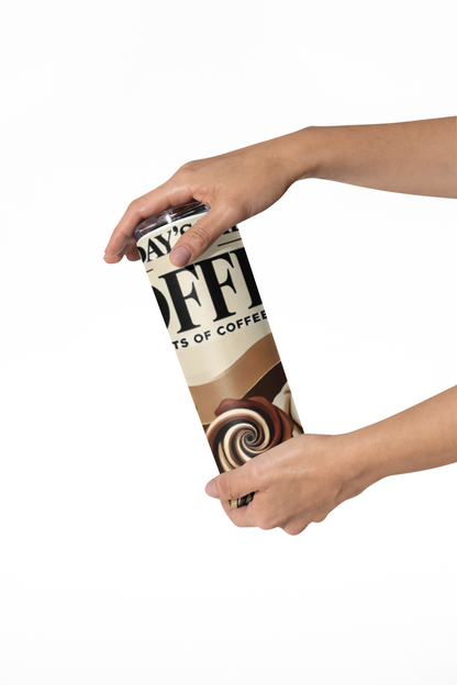 Today’s Vibe: Coffee – Lots of Coffee Tumbler | Neutral Floral Coffee Lover 20oz Stainless Steel Tumbler