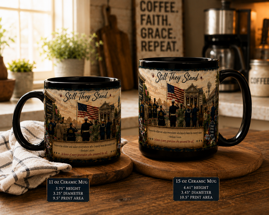 Still They Stand Mug — Patriotic Veteran Tribute Coffee Mug