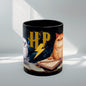 Magical Owl & Cat Mug – Black Fantasy Coffee Cup 11 oz-15 oz