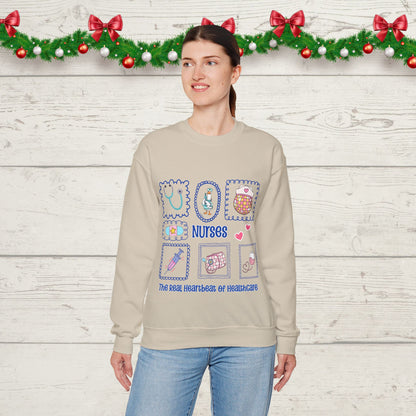 Nurses Heartbeat of Healthcare Sweatshirt – Cute Medical Worker Crewneck, Nurse Appreciation Gift, Healthcare Hero Pullover
