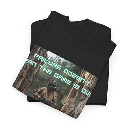 Gamer Motivational Tee - "Failure Doesn't Mean The Game Is Over" Retro RPG Graphic Shirt