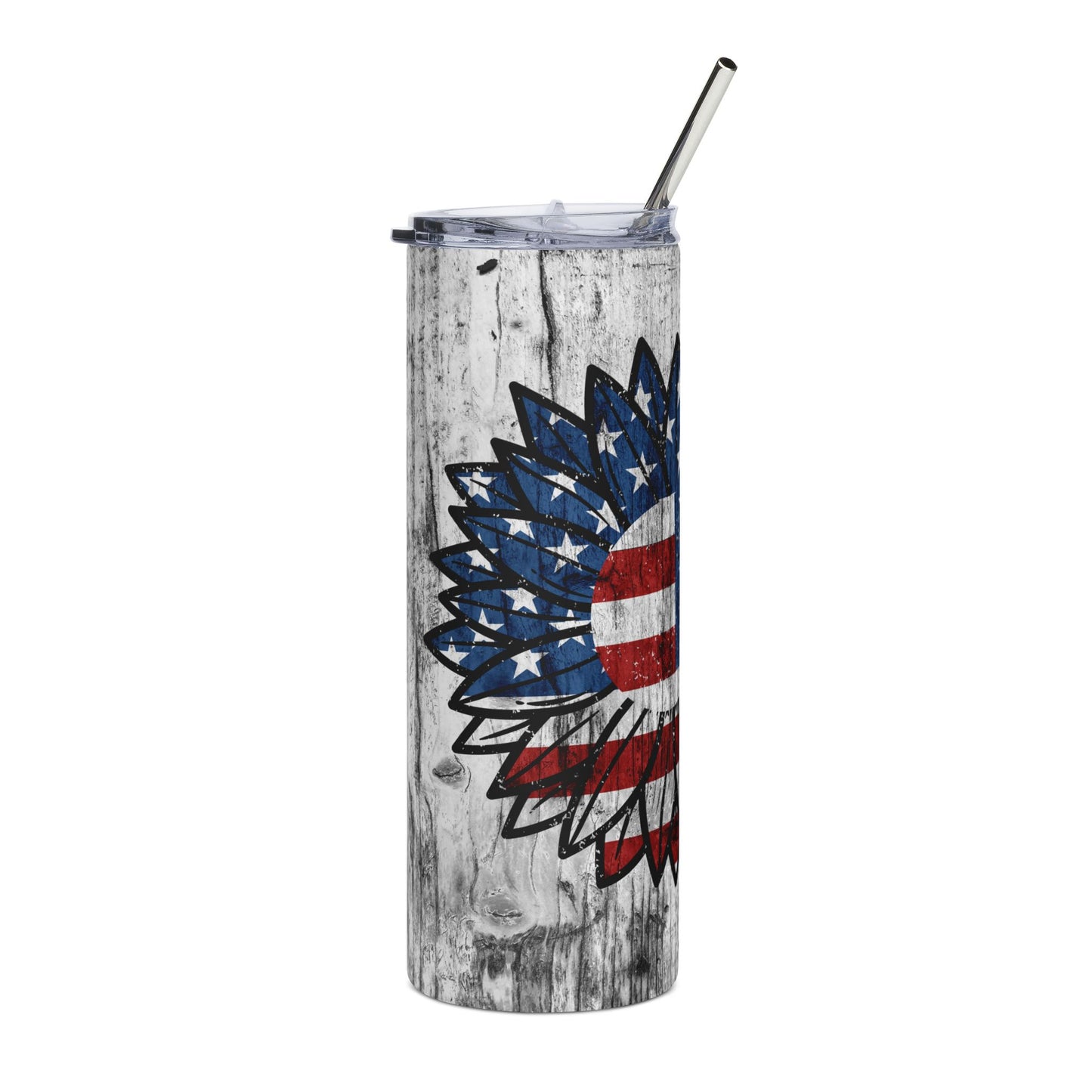 Home of the Free Because of the Brave Tumbler | Patriotic Eagle 20 oz Skinny Stainless Steel Cup | Military Veteran Tribute Drinkware