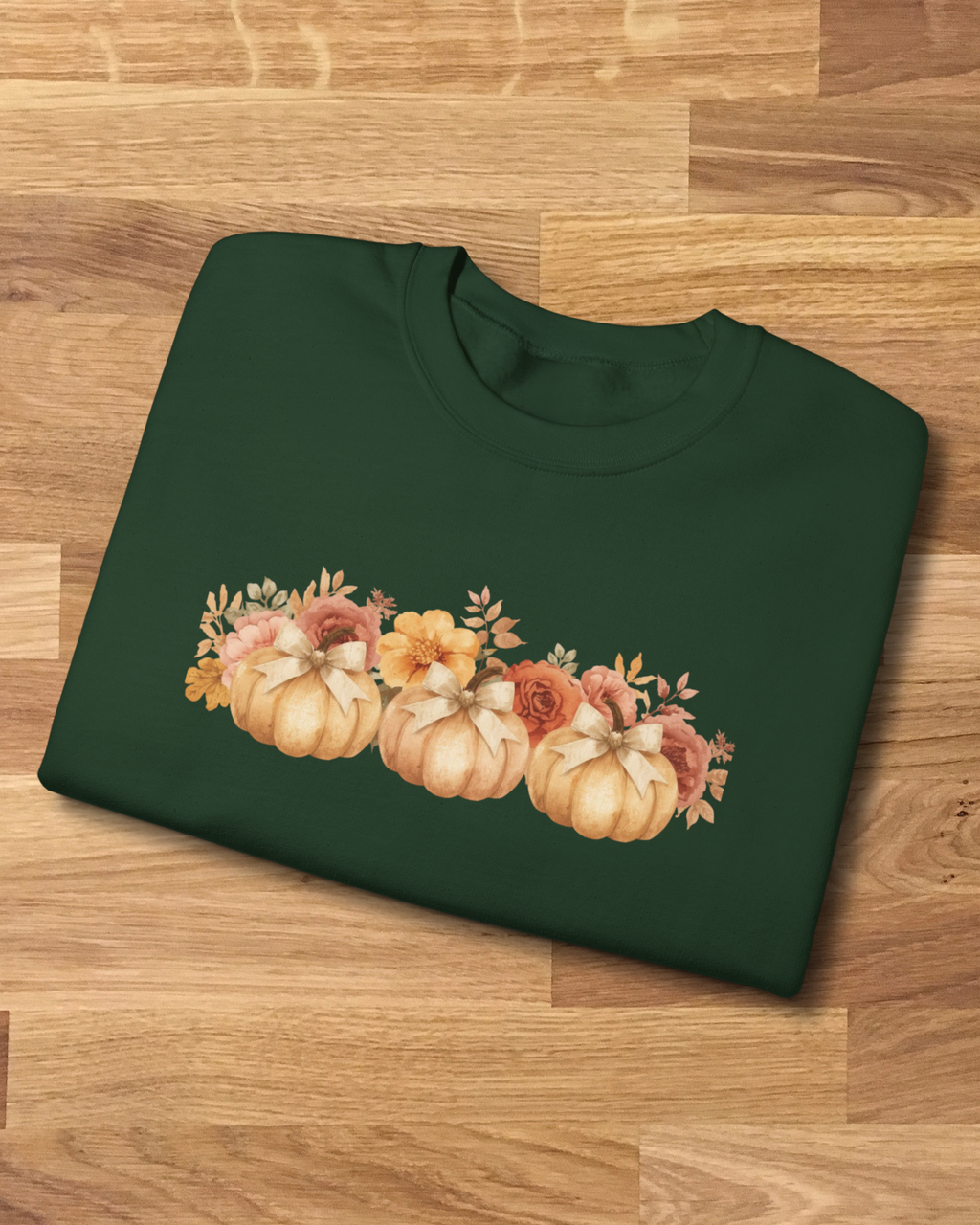 Pumpkin Floral Sweatshirt | Cozy Fall Crewneck | Autumn Gift, Thanksgiving Apparel, Casual Sweater, Harvest Decor, Seasonal Fashion
