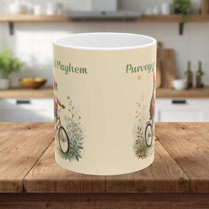 Funny Whimsical Frog Ceramic Mug — Cute Frog Illustration Coffee Cup (11oz, 15oz)