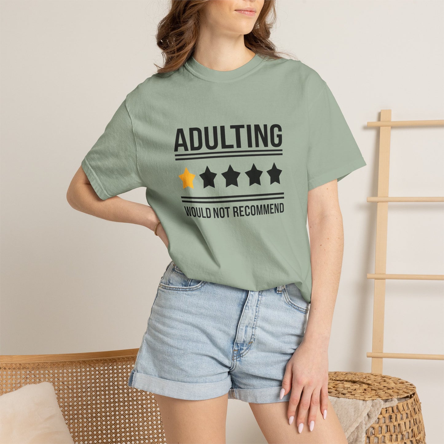 Adulting Would Not Recommend Funny 1-Star Review T-Shirt