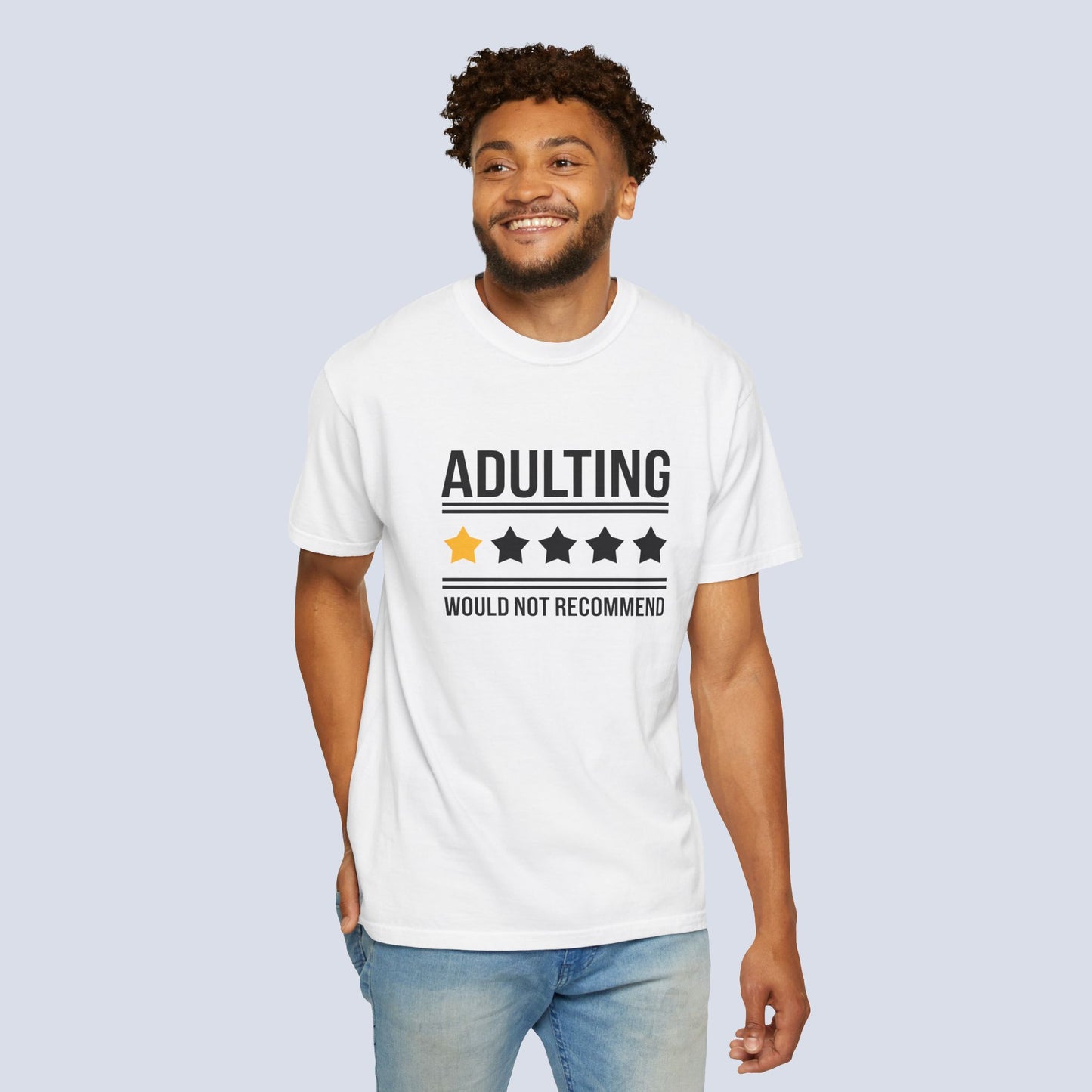 Adulting Would Not Recommend Funny 1-Star Review T-Shirt