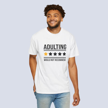Adulting Would Not Recommend Funny 1-Star Review T-Shirt