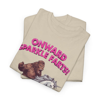 Onward Sparkle Farts Bigfoot Unicorn T-Shirt | Funny Graphic Tee | Gildan 5000