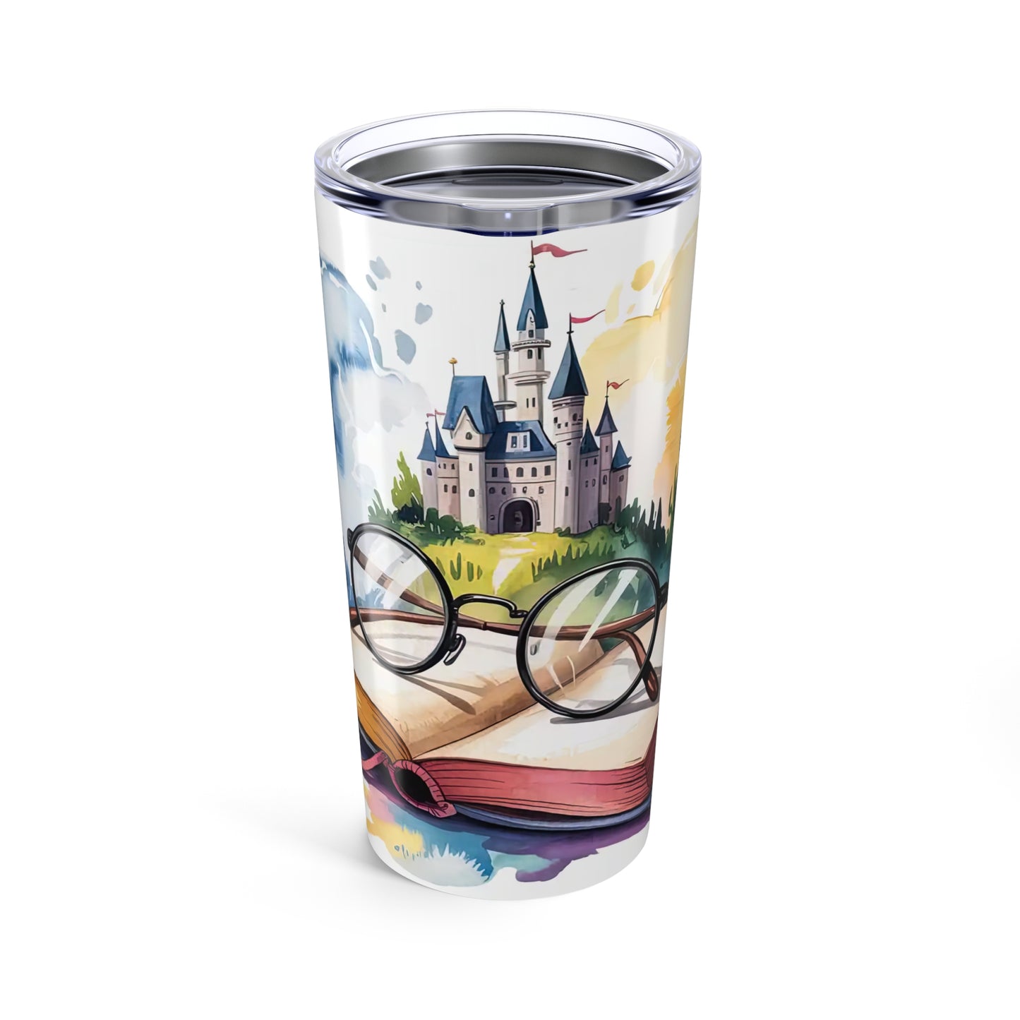 Fantasy Wizard Book Lover Tumbler – 20oz Castle Reading Stainless Steel Travel Cup