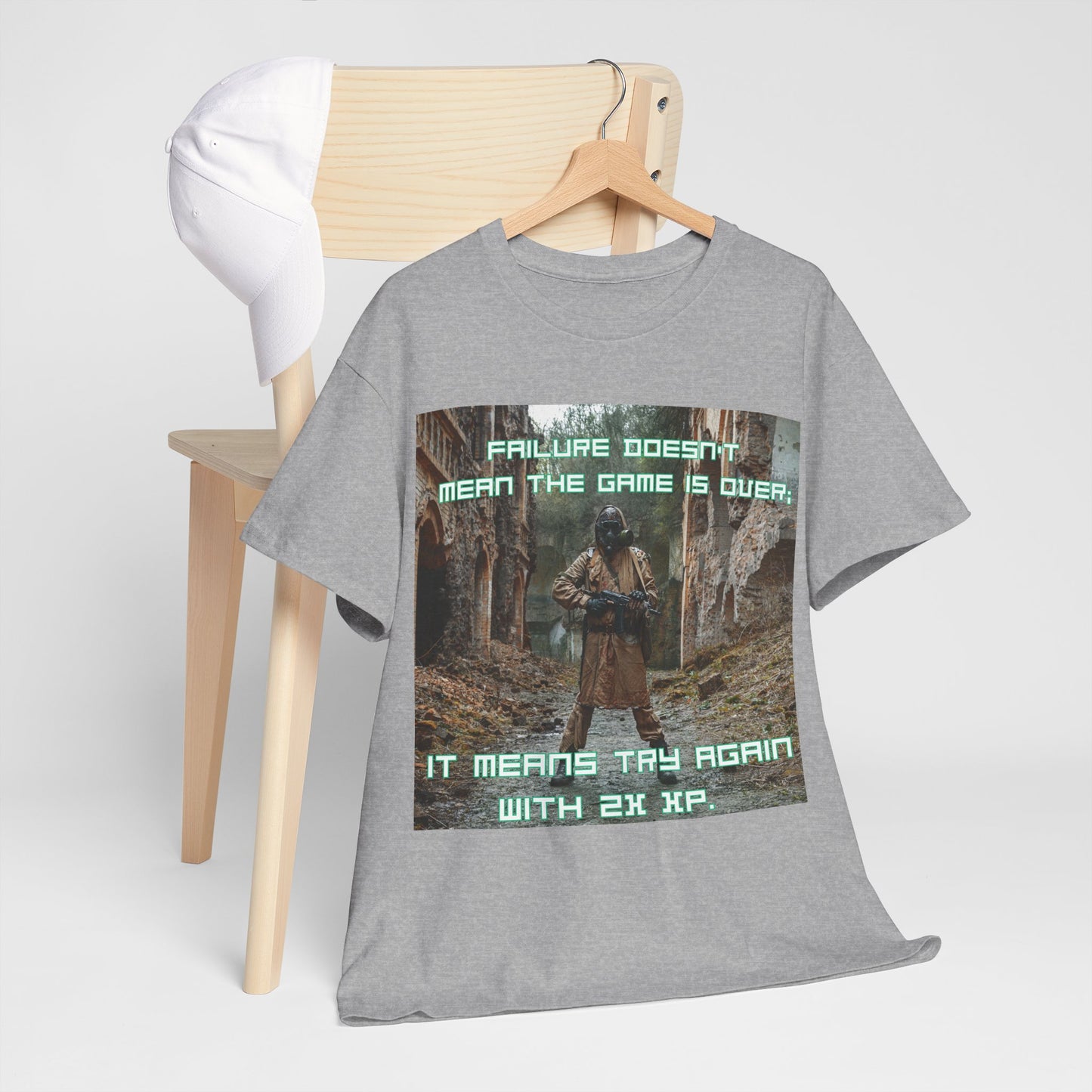 Gamer Motivational Tee - "Failure Doesn't Mean The Game Is Over" Retro RPG Graphic Shirt