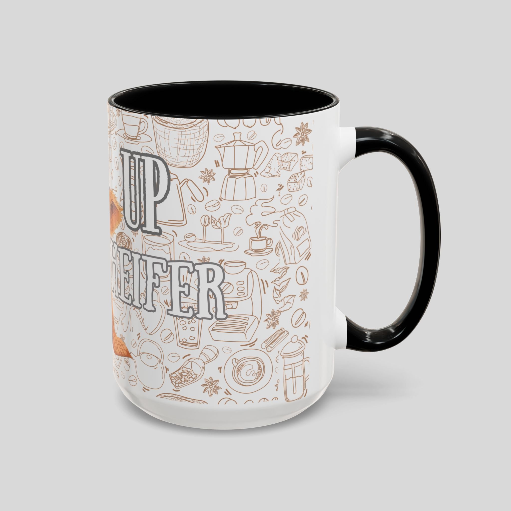 Cute Highland Cow Coffee Mug - Heffier Wake Up! Perfect Gift for Animal Lovers, Cute Mug, Kitchen Decor, Cozy Coffee Cup, Gift for Cow Lovers