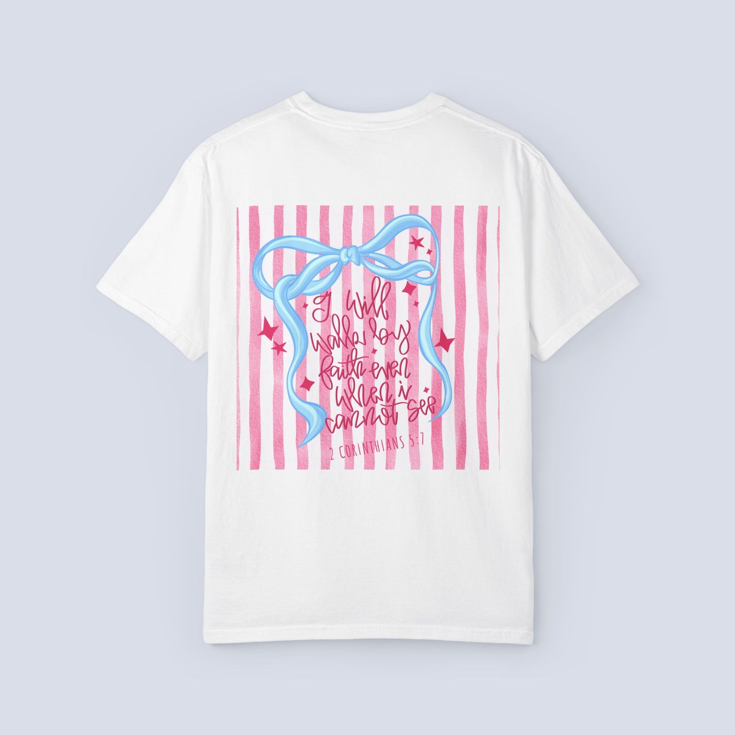I Will Keep Walking By Faith Ribbon Graphic T-Shirt