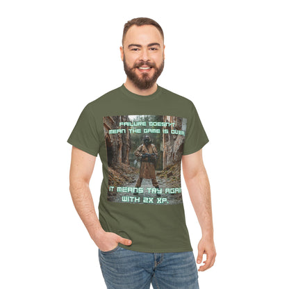 Gamer Motivational Tee - "Failure Doesn't Mean The Game Is Over" Retro RPG Graphic Shirt