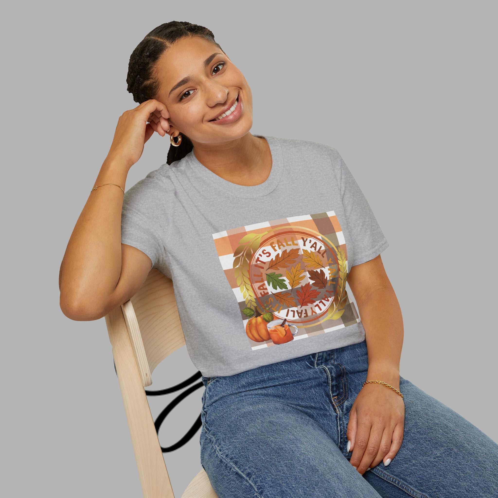 🍂 “It’s Fall Y’all” Tee, Autumn Vibes T-Shirt, Fall-Themed Tee, Unisex Casual Tee, Pumpkin Shirt, Thanksgiving Apparel, Cozy Fall Outfit