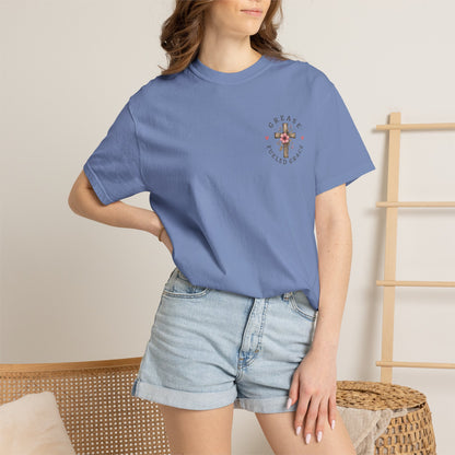 God Is Good All the Time T-Shirt – Christian Faith Tee with Cross & Heart Design, Inspirational Religious Shirt for Everyday Wear