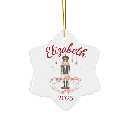 Personalized Nutcracker Christmas Ornament – Custom Name & Year Ceramic Holiday Keepsake
