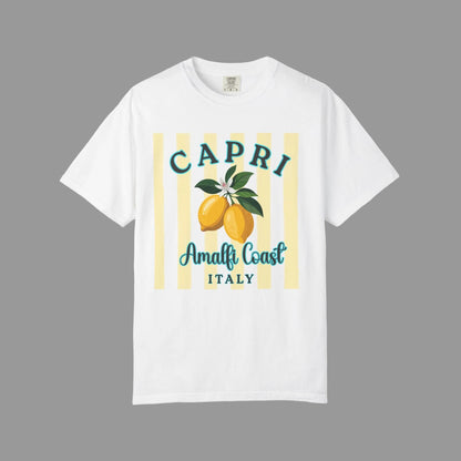 Capri Lemon Shirt, Amalfi Coast Italy Tee, Italian Summer Aesthetic Shirt, Lemon Graphic Tee, Vacation Outfit, Coastal European Style