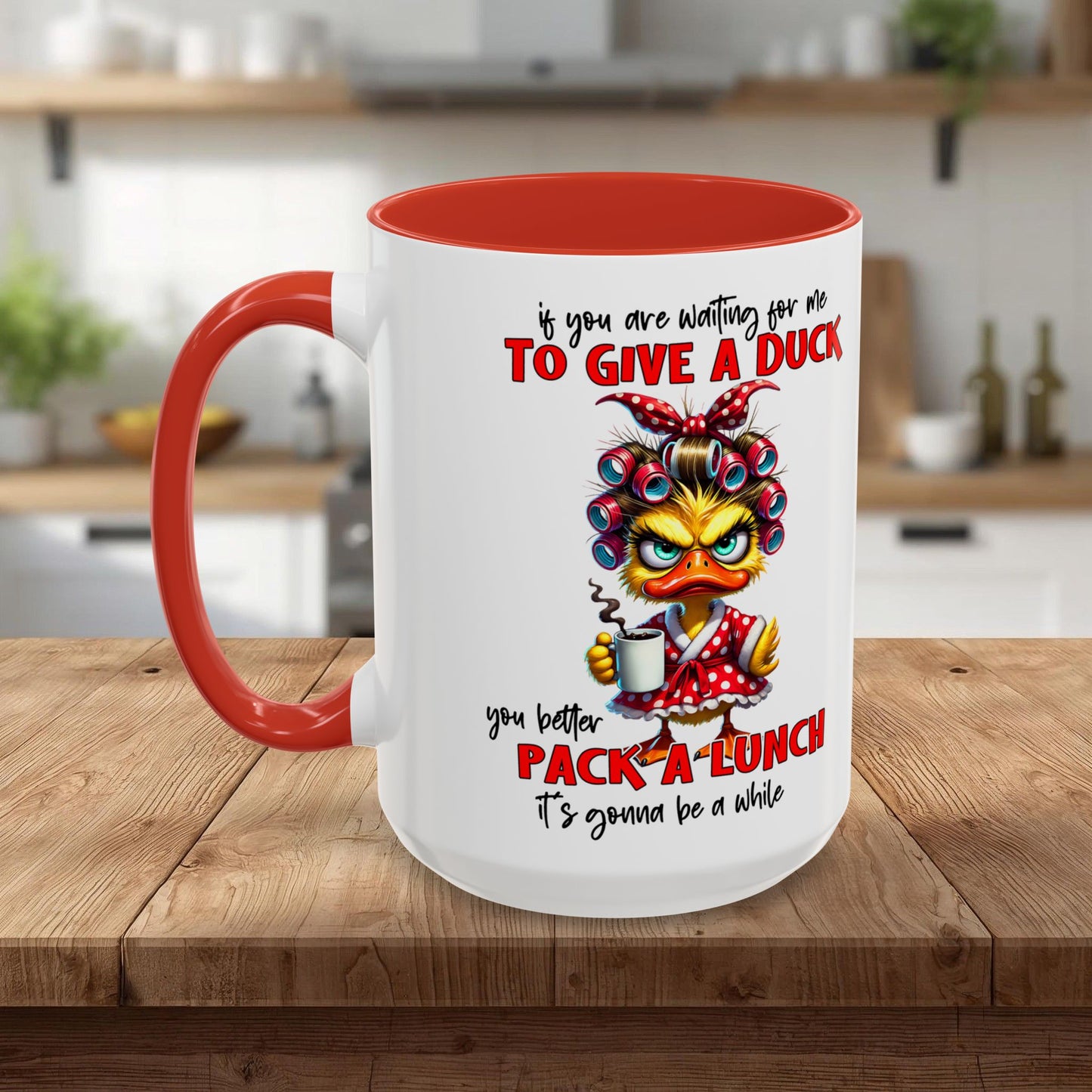 Funny 'To Give a Duck' Accent Coffee Mug – Pack-a-Lunch Sarcastic Gift (11/15oz)