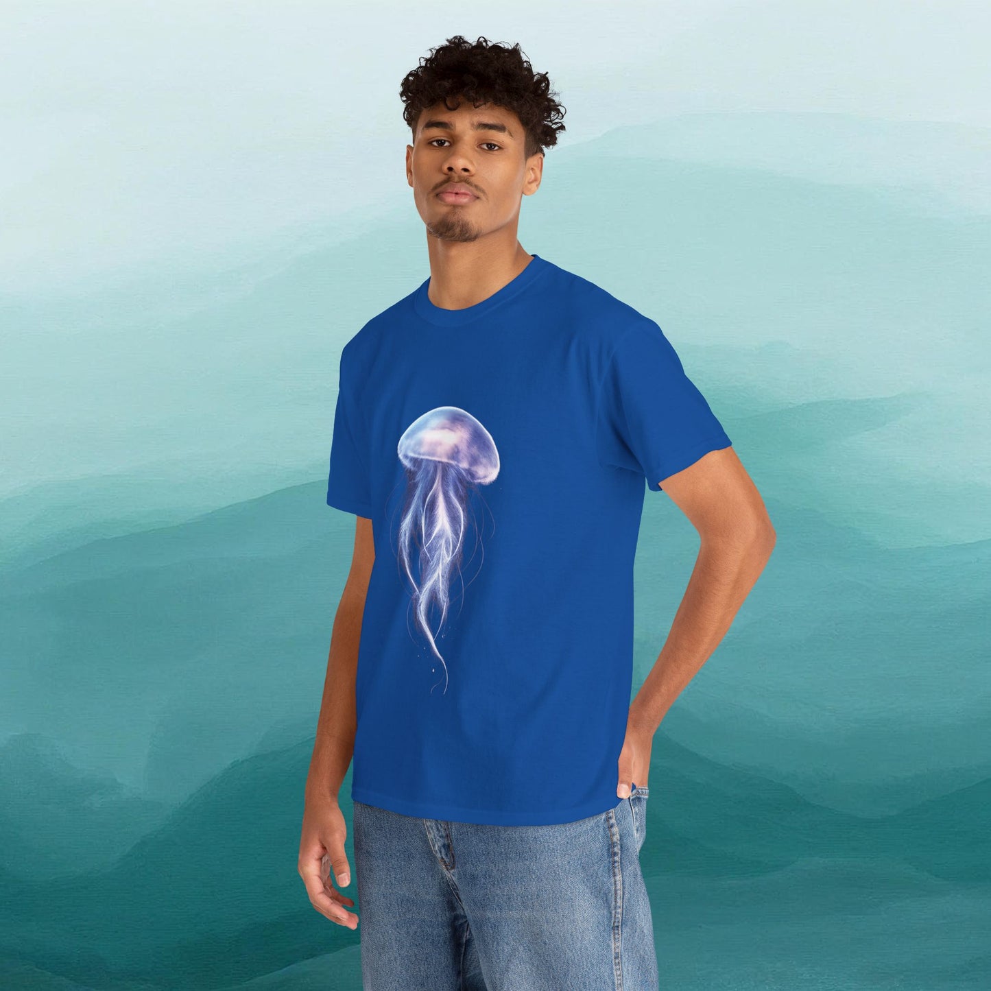 Bioluminescent Jellyfish T-Shirt | Glow Ocean Tee | Vaporwave Aesthetic | Gildan 5000