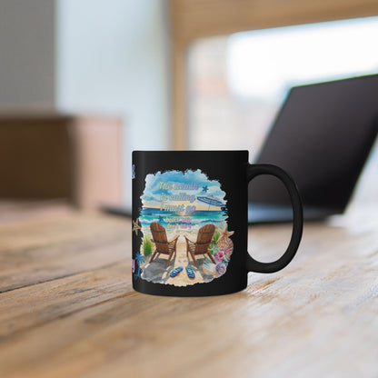 Beach Mug - "Salt & Sun Are My Therapy" Scenic Ocean Coffee Cup (11oz/15oz)