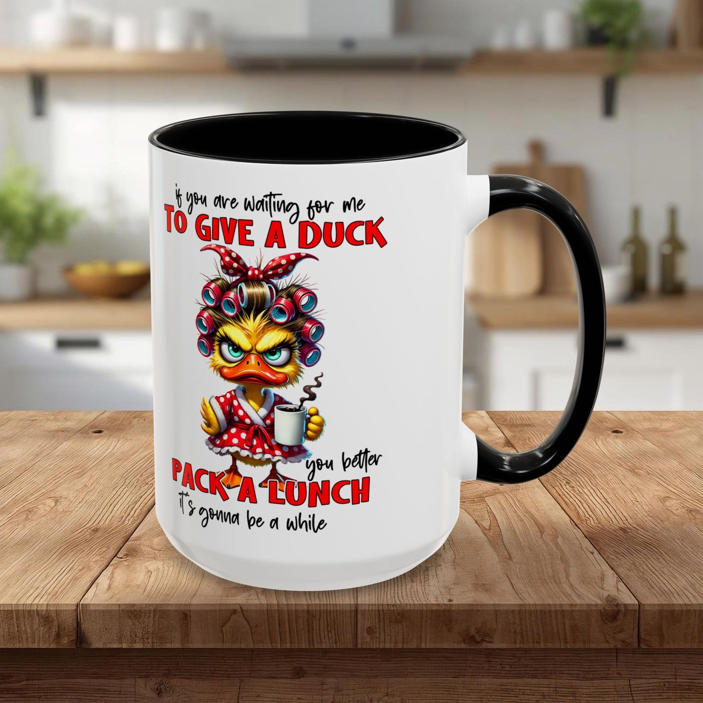 Funny 'To Give a Duck' Accent Coffee Mug – Pack-a-Lunch Sarcastic Gift (11/15oz)
