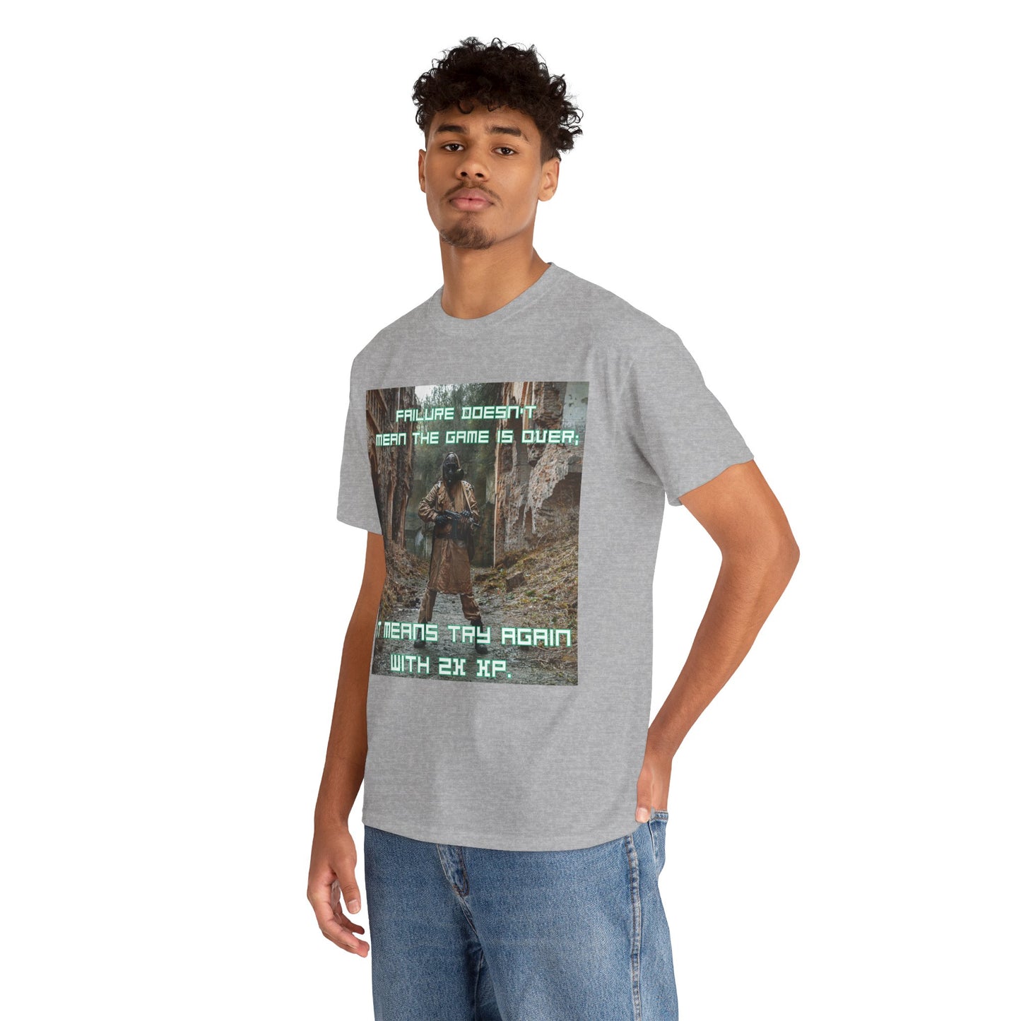 Gamer Motivational Tee - "Failure Doesn't Mean The Game Is Over" Retro RPG Graphic Shirt