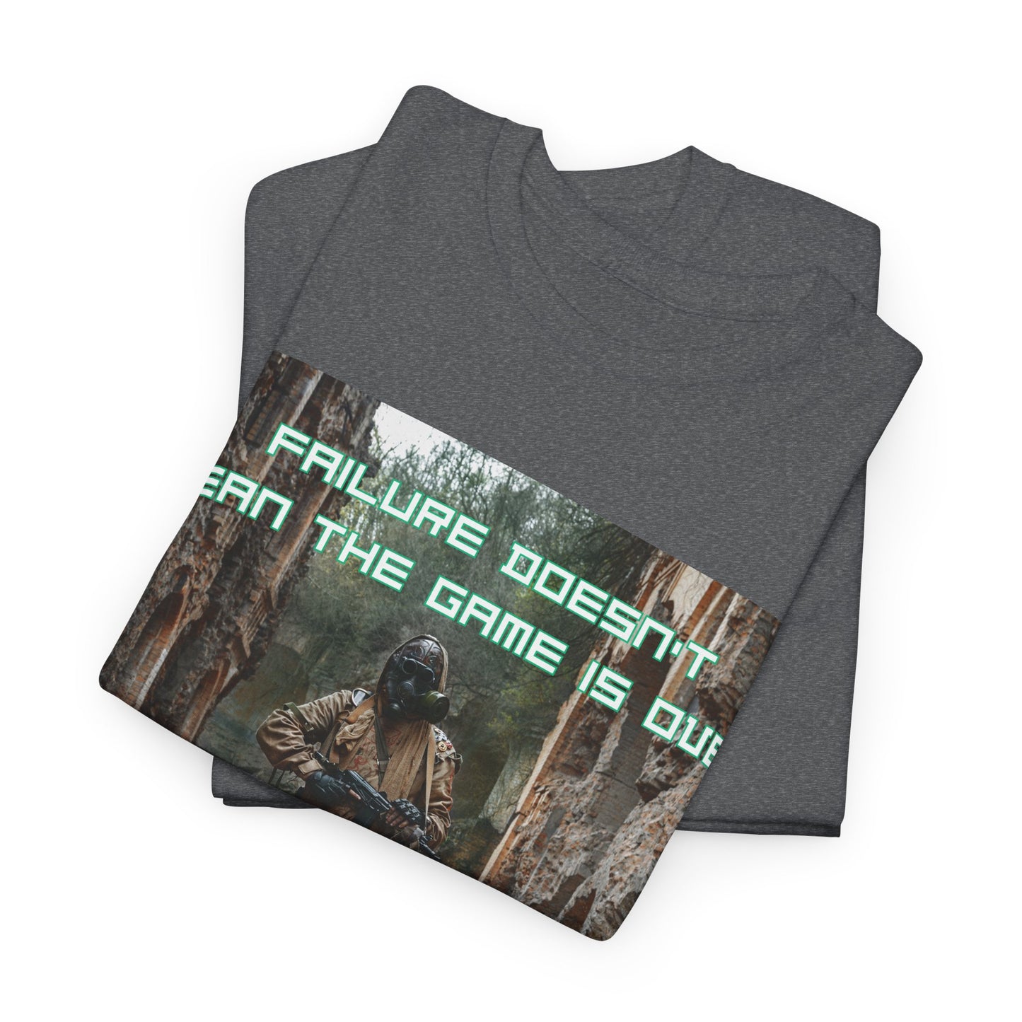 Gamer Motivational Tee - "Failure Doesn't Mean The Game Is Over" Retro RPG Graphic Shirt