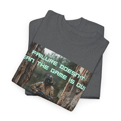 Gamer Motivational Tee - "Failure Doesn't Mean The Game Is Over" Retro RPG Graphic Shirt