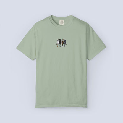Embroidered Comfort Colors Cat T-Shirt — Cute Cat Patch Tee