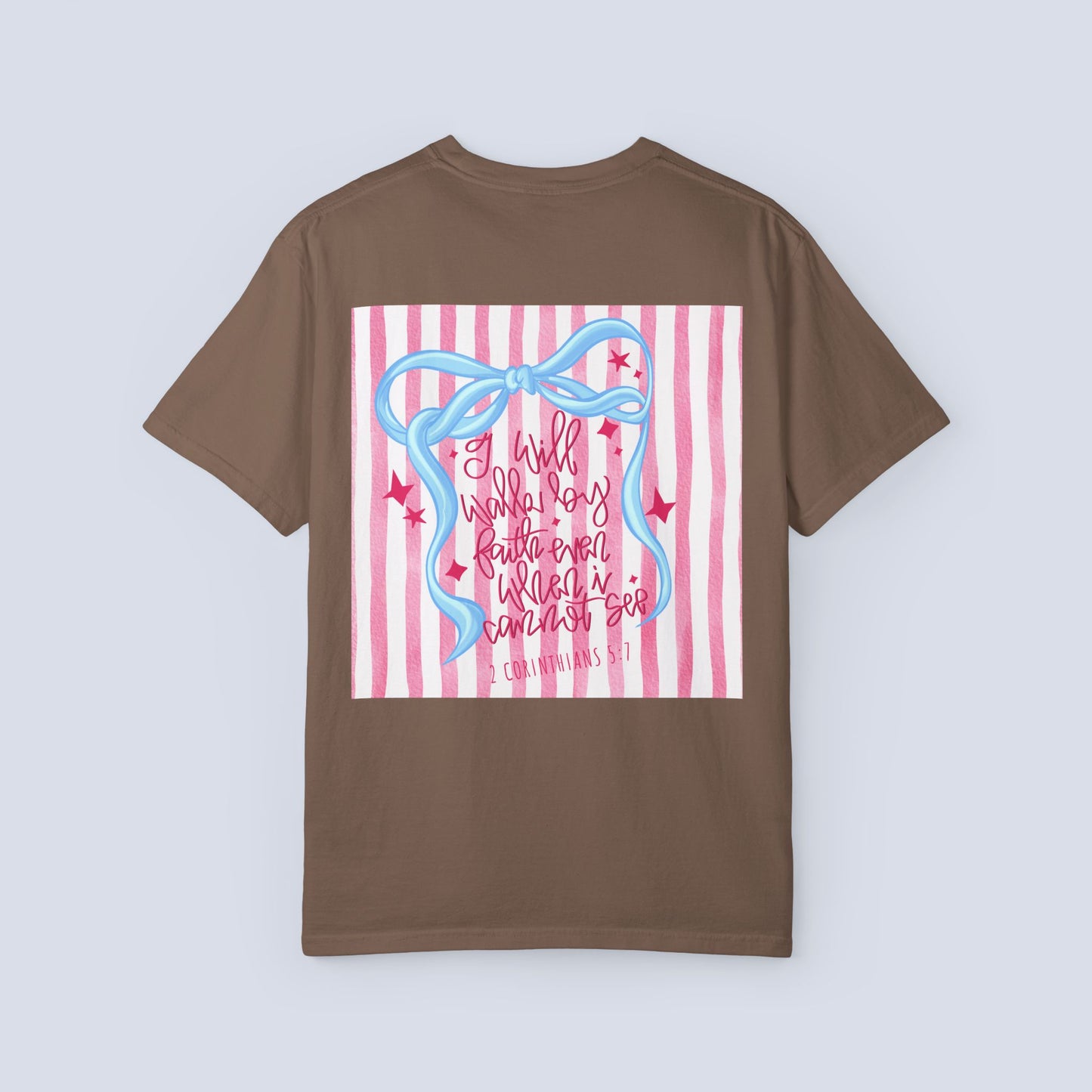 I Will Keep Walking By Faith Ribbon Graphic T-Shirt