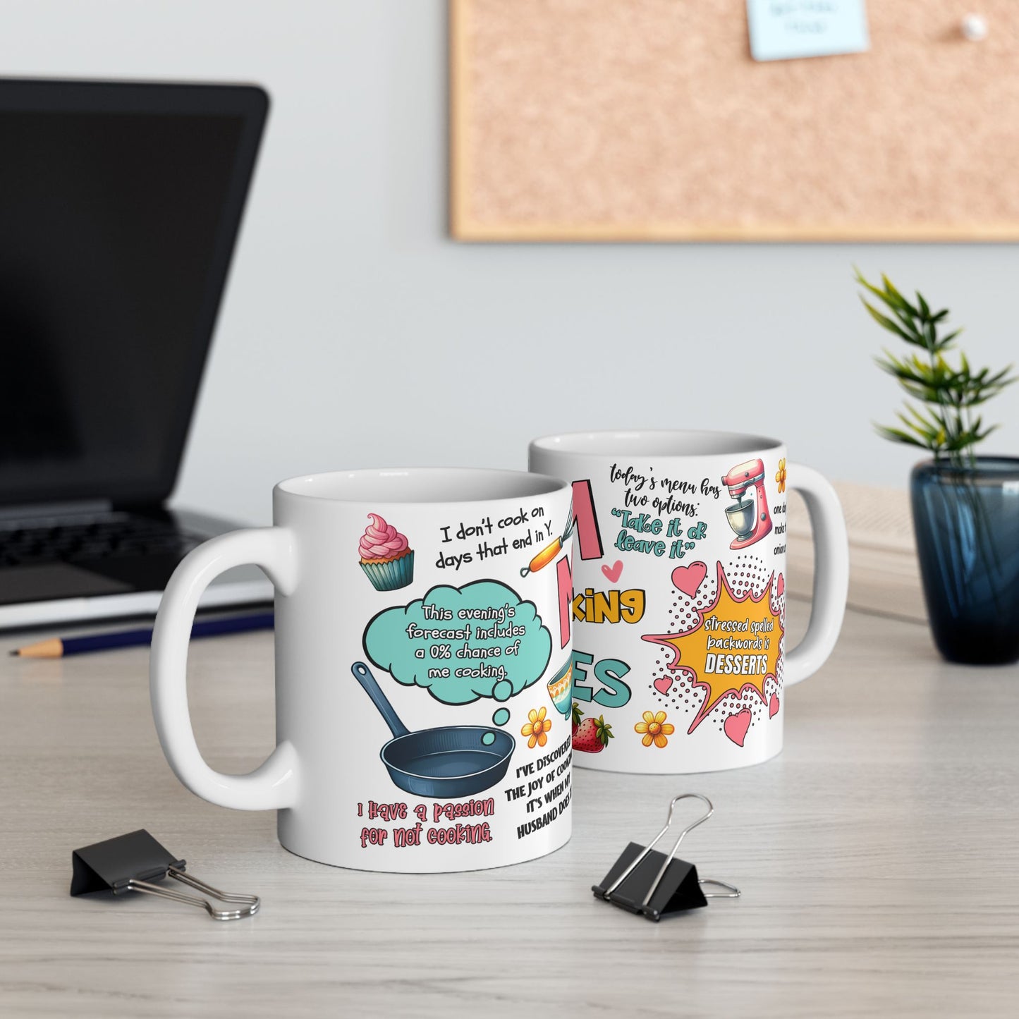 Mom Cooking Jokes Ceramic Mug — Funny Kitchen Mom Gift/ Gift Mug (11oz & 15oz)