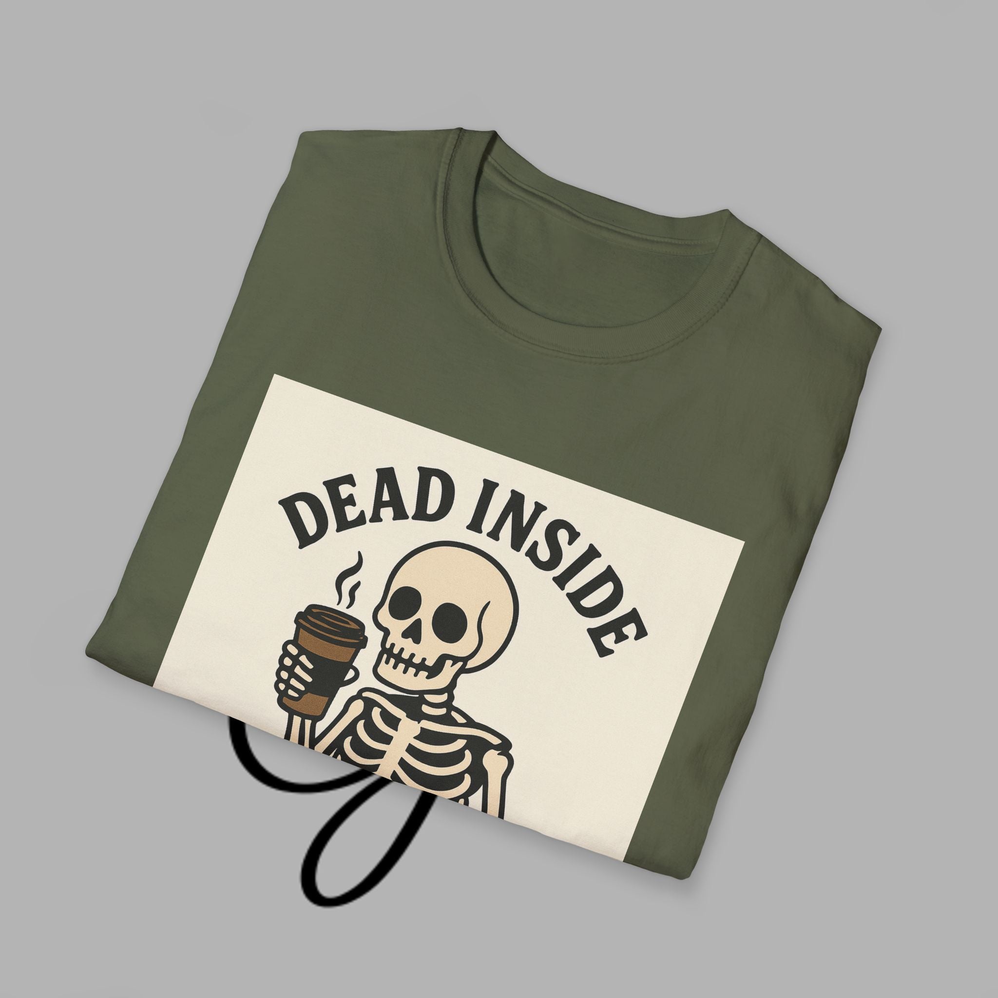 Caffeinated Skeleton Unisex Softstyle T-Shirt - Perfect for Coffee Lovers