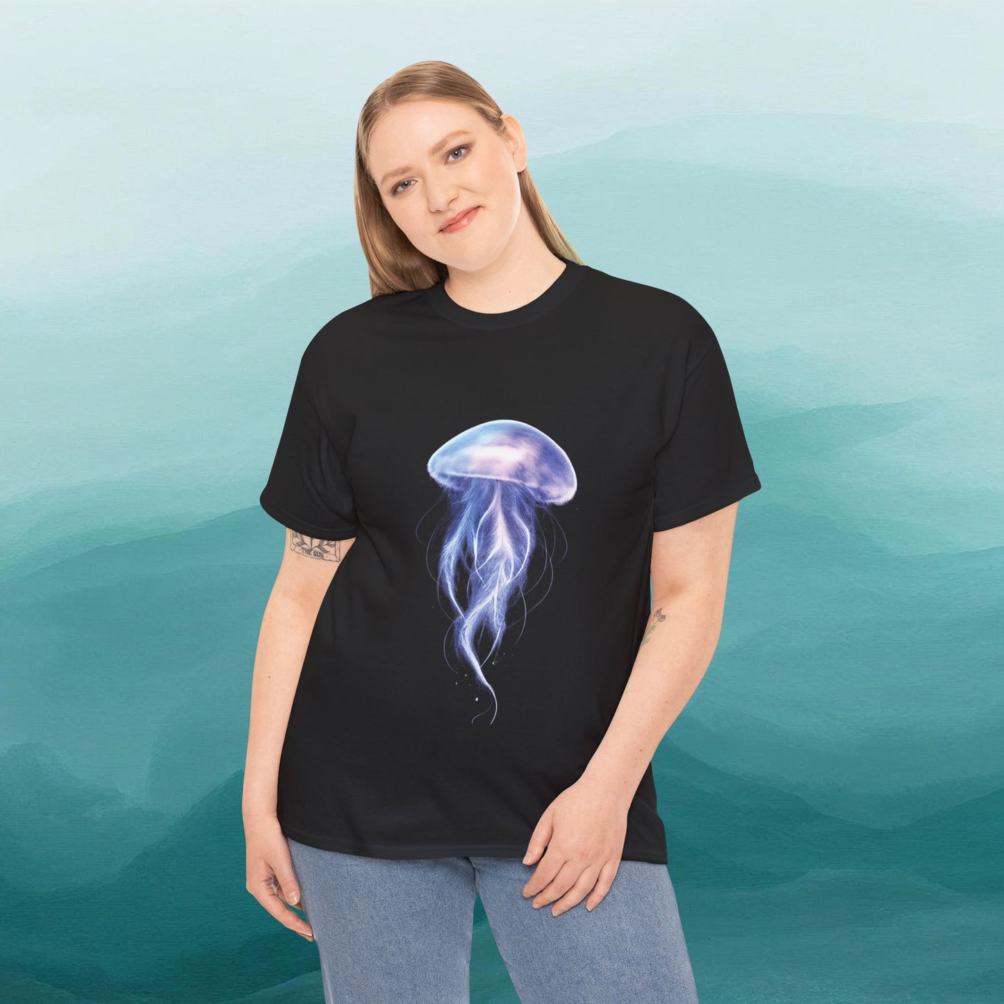 Bioluminescent Jellyfish T-Shirt | Glow Ocean Tee | Vaporwave Aesthetic | Gildan 5000