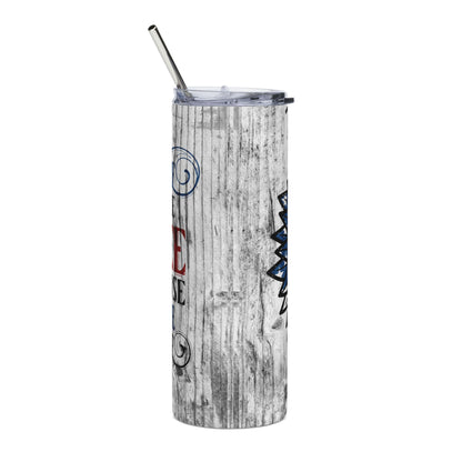 Home of the Free Because of the Brave Tumbler | Patriotic Eagle 20 oz Skinny Stainless Steel Cup | Military Veteran Tribute Drinkware