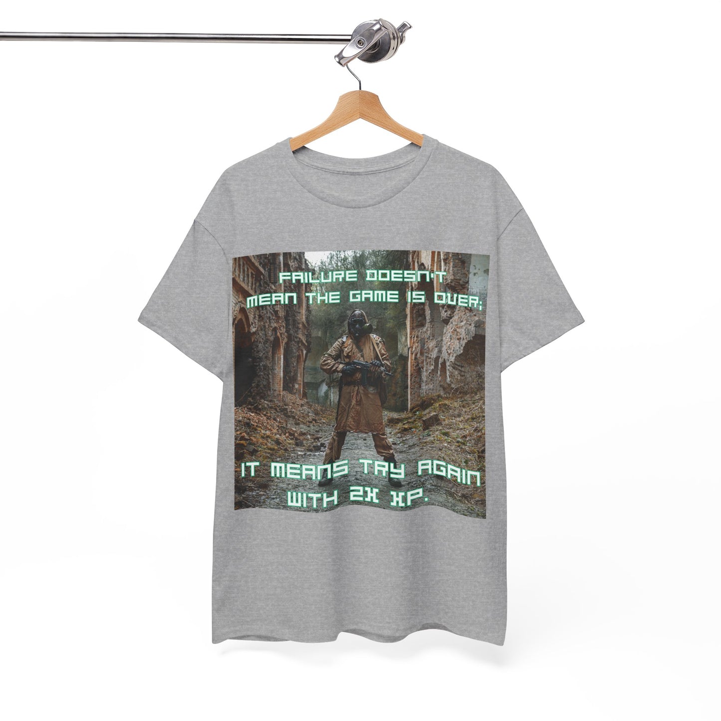 Gamer Motivational Tee - "Failure Doesn't Mean The Game Is Over" Retro RPG Graphic Shirt