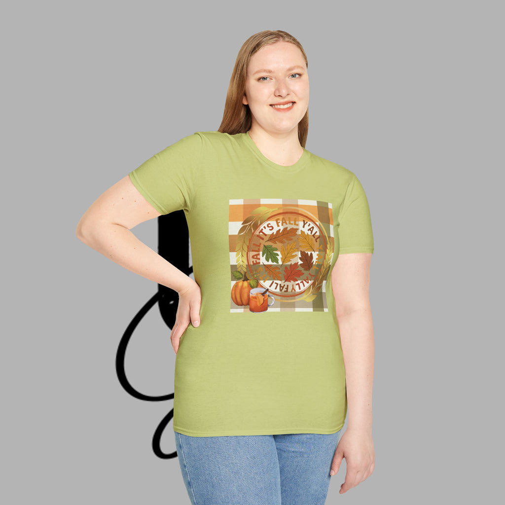 🍂 “It’s Fall Y’all” Tee, Autumn Vibes T-Shirt, Fall-Themed Tee, Unisex Casual Tee, Pumpkin Shirt, Thanksgiving Apparel, Cozy Fall Outfit