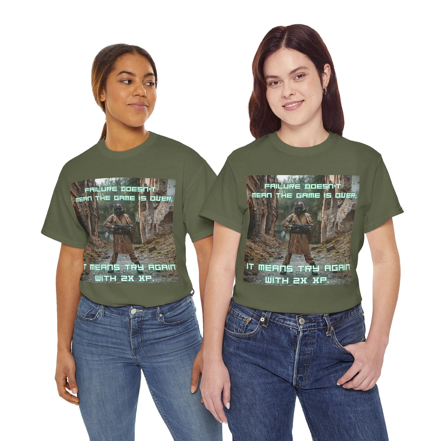 Gamer Motivational Tee - "Failure Doesn't Mean The Game Is Over" Retro RPG Graphic Shirt