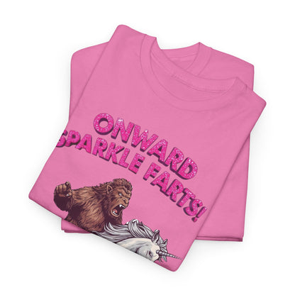 Onward Sparkle Farts Bigfoot Unicorn T-Shirt | Funny Graphic Tee | Gildan 5000