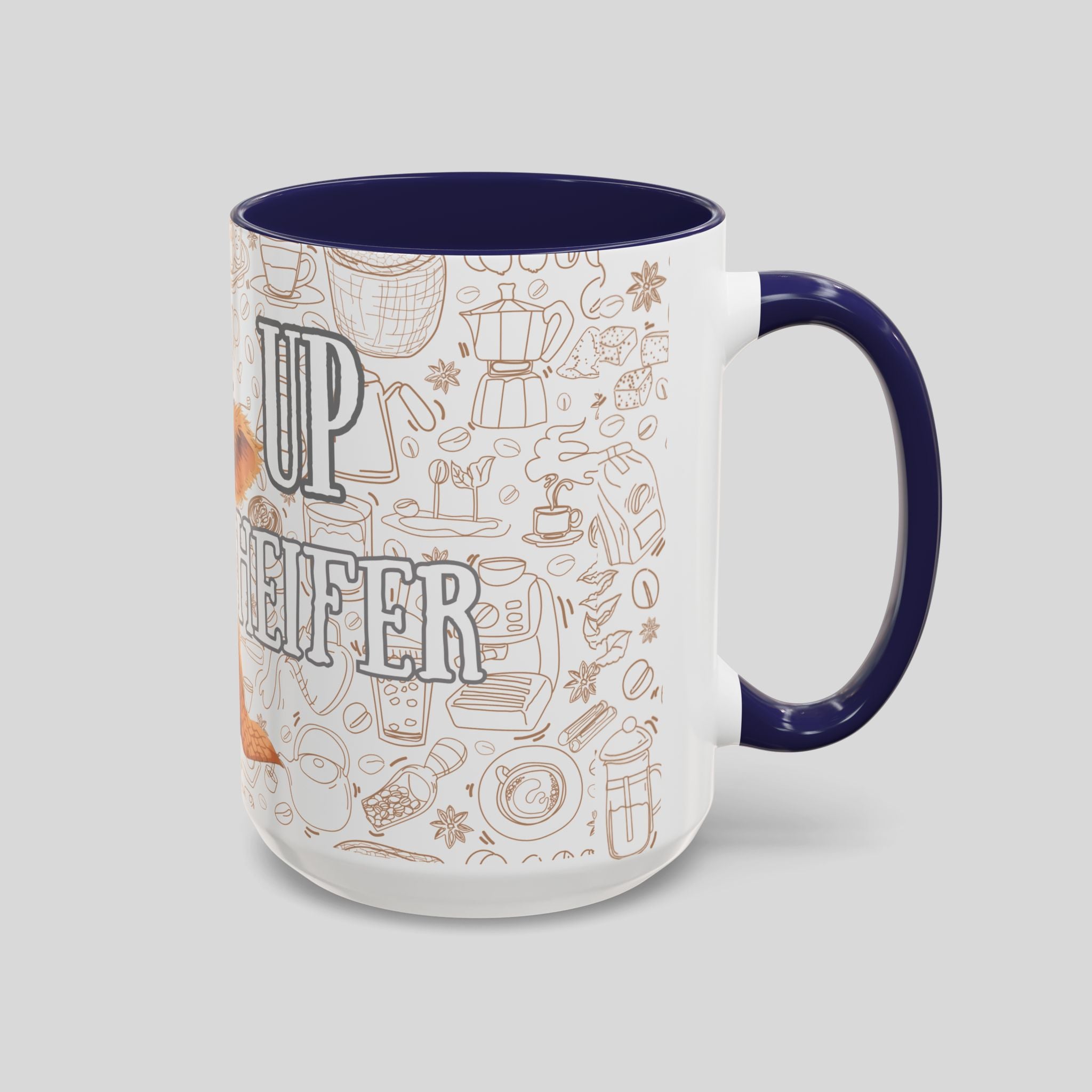 Cute Highland Cow Coffee Mug - Heffier Wake Up! Perfect Gift for Animal Lovers, Cute Mug, Kitchen Decor, Cozy Coffee Cup, Gift for Cow Lovers