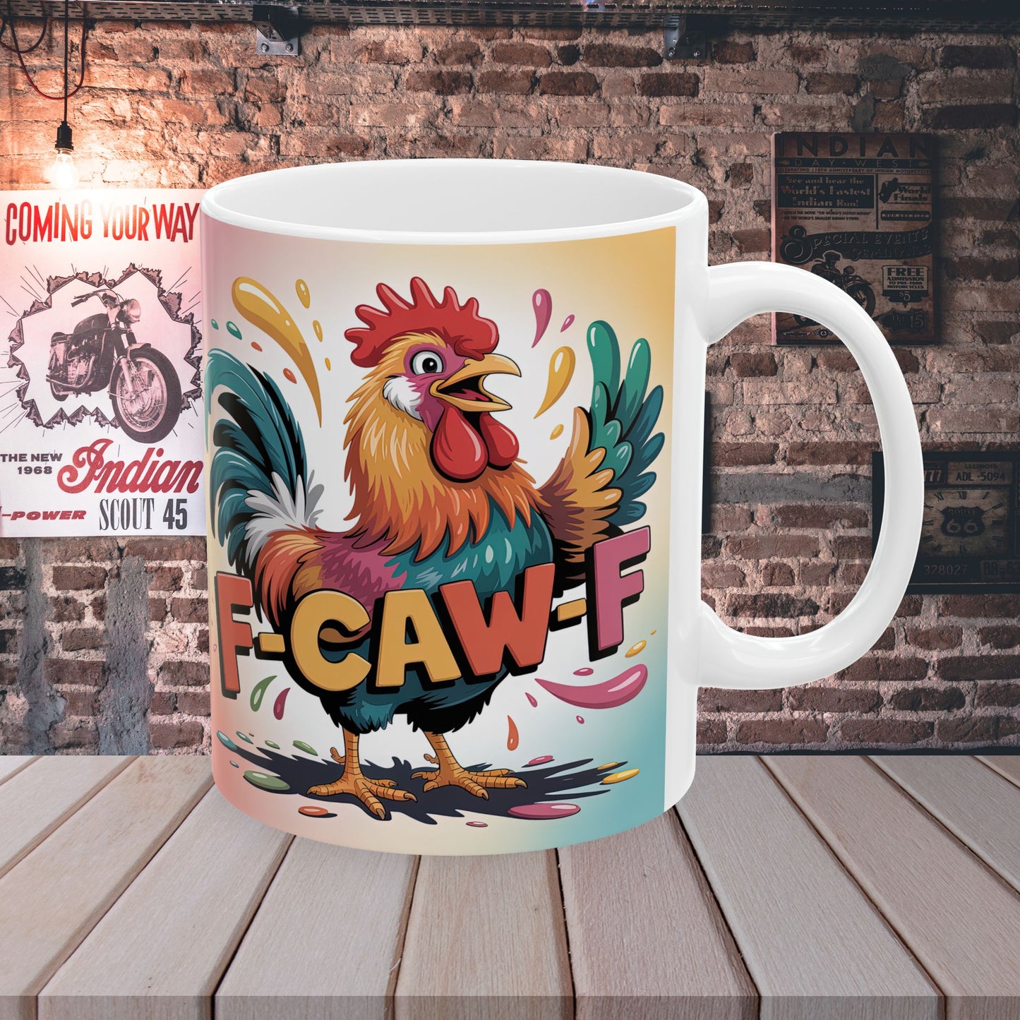 Sassy Rooster F-CAW-F  Coffee Mug – Ceramic Gift Mug, 11 oz or 15 oz