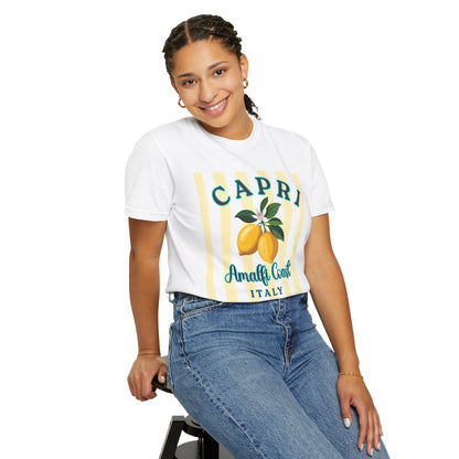 Capri Lemon Shirt, Amalfi Coast Italy Tee, Italian Summer Aesthetic Shirt, Lemon Graphic Tee, Vacation Outfit, Coastal European Style