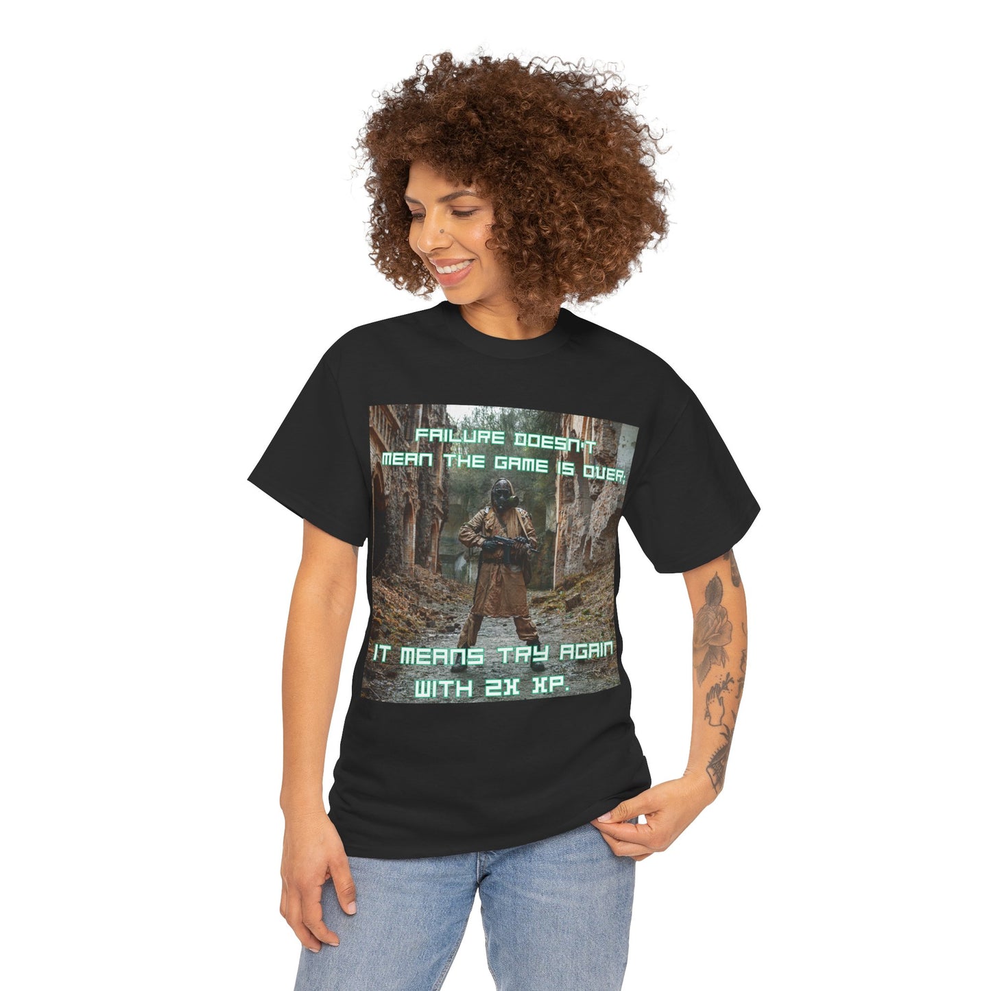Gamer Motivational Tee - "Failure Doesn't Mean The Game Is Over" Retro RPG Graphic Shirt