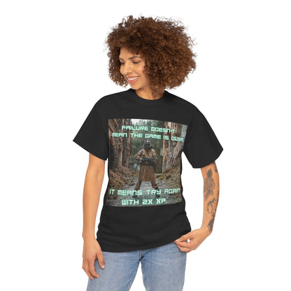 Gamer Motivational Tee - "Failure Doesn't Mean The Game Is Over" Retro RPG Graphic Shirt