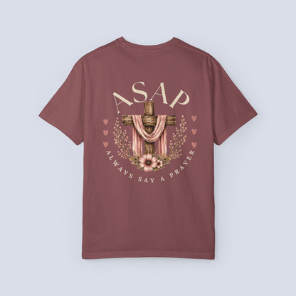 ASAP "Always Say A Prayer" T-Shirt — Christian Cross Graphic Tee