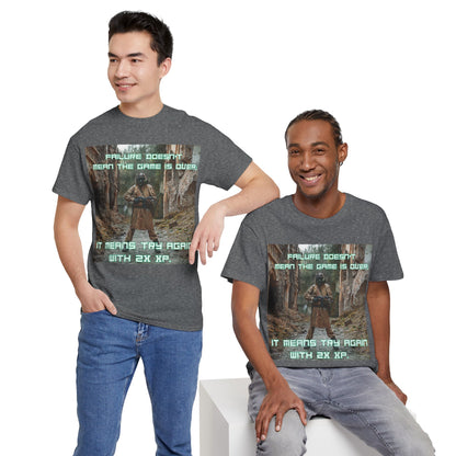 Gamer Motivational Tee - "Failure Doesn't Mean The Game Is Over" Retro RPG Graphic Shirt