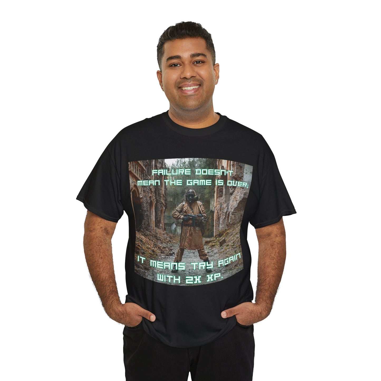 Gamer Motivational Tee - "Failure Doesn't Mean The Game Is Over" Retro RPG Graphic Shirt
