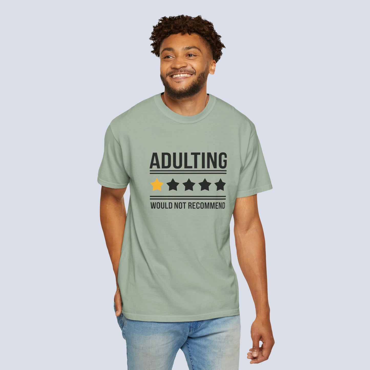 Adulting Would Not Recommend Funny 1-Star Review T-Shirt