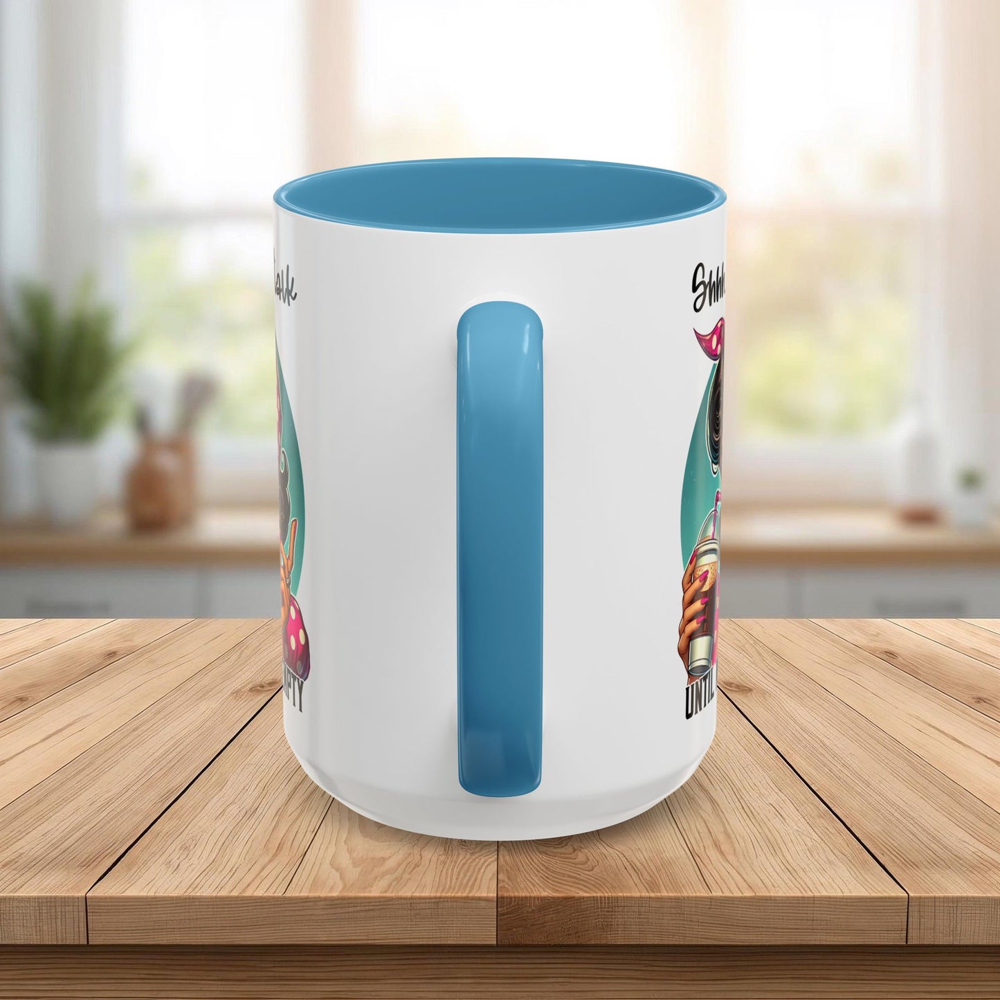 Retro Pin-Up “Shhh… Don’t Talk Until My Cup Is Empty” Funny Ceramic Coffee Mug