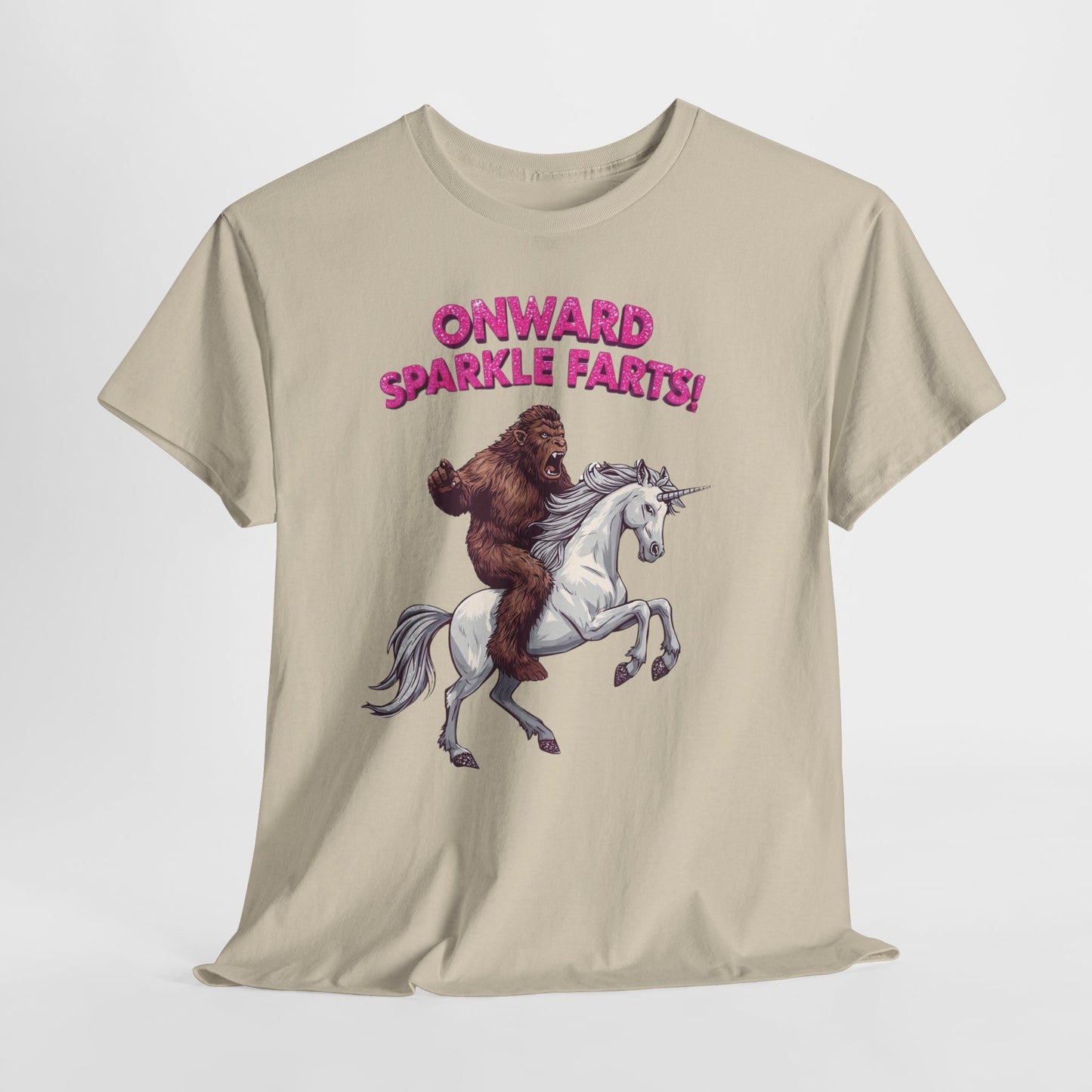 Onward Sparkle Farts Bigfoot Unicorn T-Shirt | Funny Graphic Tee | Gildan 5000